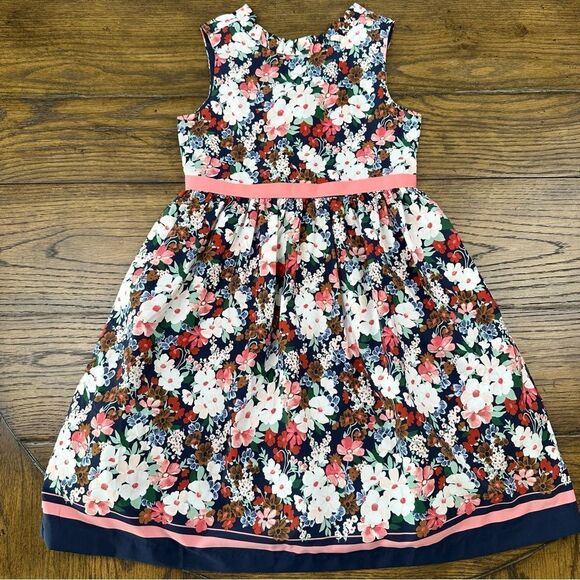Janie and Jack Floral Navy Pink Dress - Picture 1 of 4
